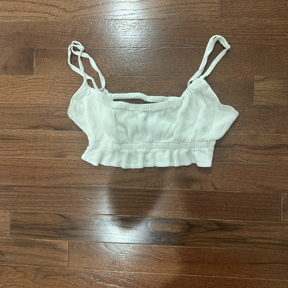 Garage White Ruffled Camisole